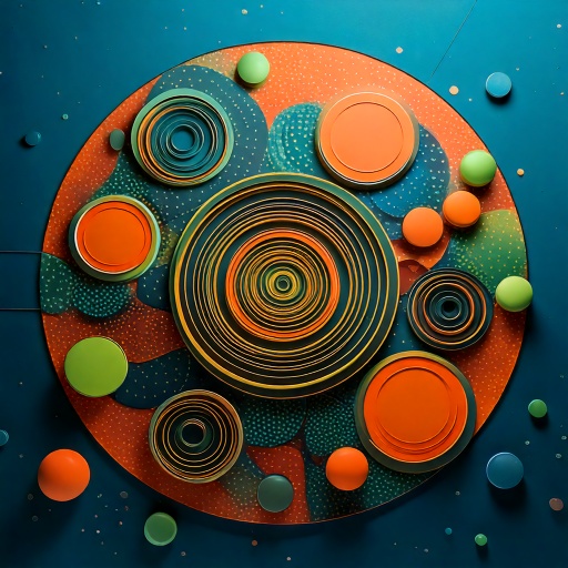 This image represents a multi-faceted approach to communication in a diverse and complex world. The overlapping circles in vibrant shades of navy, orange, and bright green symbolize the many layers of human connection, ideas, and perspectives. Each circle radiates outward, illustrating how messages ripple across different audiences, cultures, and platforms. The variety of colors and dimensions reflects diversity, while their harmony conveys balance, clarity, and resonance — capturing the essence
